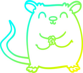 cold gradient line drawing cartoon happy mouse