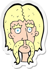 sticker of a cartoon man with long mustache