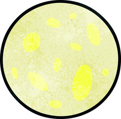 textured cartoon doodle of a full moon