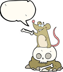 speech bubble cartoon graveyard rat