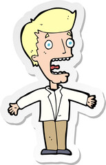 sticker of a cartoon screaming man