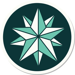 tattoo style sticker of a star