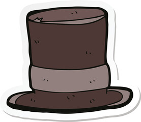 sticker of a cartoon top hat