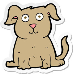 sticker of a cartoon happy dog