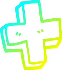 Obraz premium cold gradient line drawing cartoon plus symbol