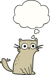 cartoon cat and thought bubble