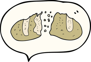 speech bubble cartoon loaf of bread