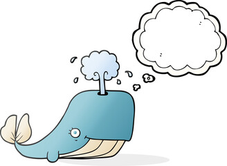 thought bubble cartoon whale spouting water
