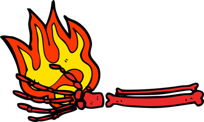 cartoon magic skeleton hand