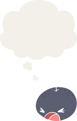 cartoon spider and thought bubble in retro style