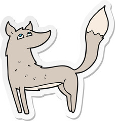 sticker of a cartoon wolf