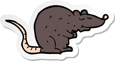 sticker of a cartoon black rat