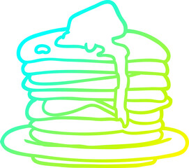 cold gradient line drawing stack of pancakes