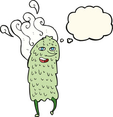 cartoon monster with thought bubble