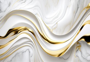 Luxury White gold Marble texture background illustration. AI generative.
