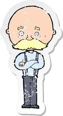 retro distressed sticker of a cartoon grandfather