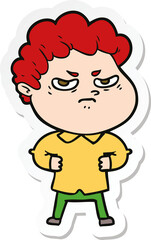 Obraz premium sticker of a cartoon angry man