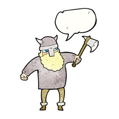 speech bubble textured cartoon viking warrior