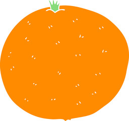 flat color illustration of a cartoon orange