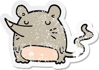 distressed sticker of a cartoon mouse