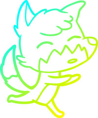 cold gradient line drawing cartoon fox
