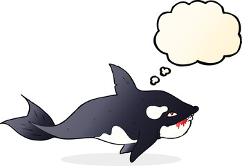 cartoon killer whale with thought bubble