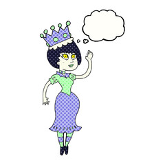 thought bubble cartoon vampire queen waving