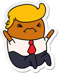 sticker cartoon of a kawaii business man