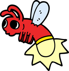 cartoon doodle lightning bug
