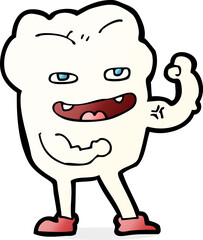 cartoon strong healthy tooth
