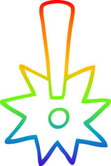 rainbow gradient line drawing cartoon exclamation mark