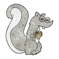 textured cartoon squirrel with nut