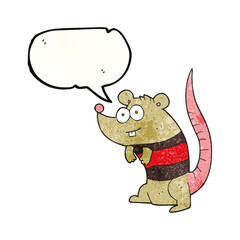 speech bubble textured cartoon rat
