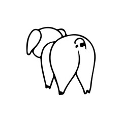 Pig. Piglet. Livestock, animal, Farming. Farm. Vector illustration isolated on white background. Coloring book