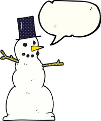 comic book speech bubble cartoon snowman
