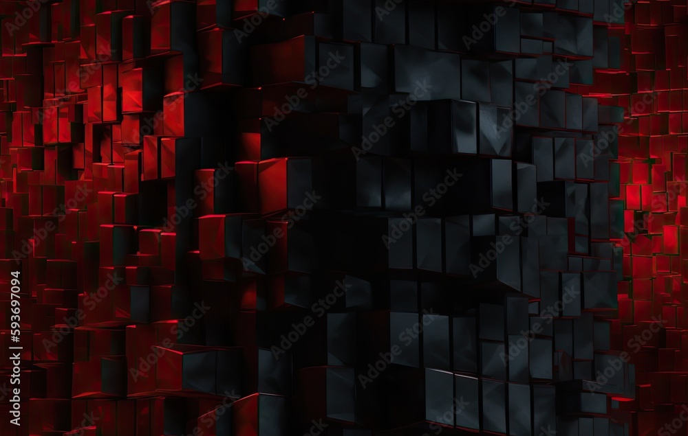 Poster abstract futuristic cubes shape seamless background, illustration created with generative ai technol