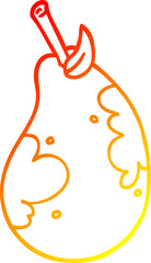 warm gradient line drawing cartoon fresh pear