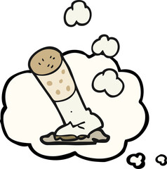 thought bubble cartoon cigarette