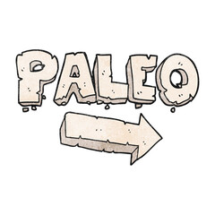 texture cartoon paleo diet pointing arrow