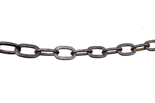 Old metal chain isoleted, png