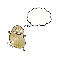 thought bubble textured cartoon potato running