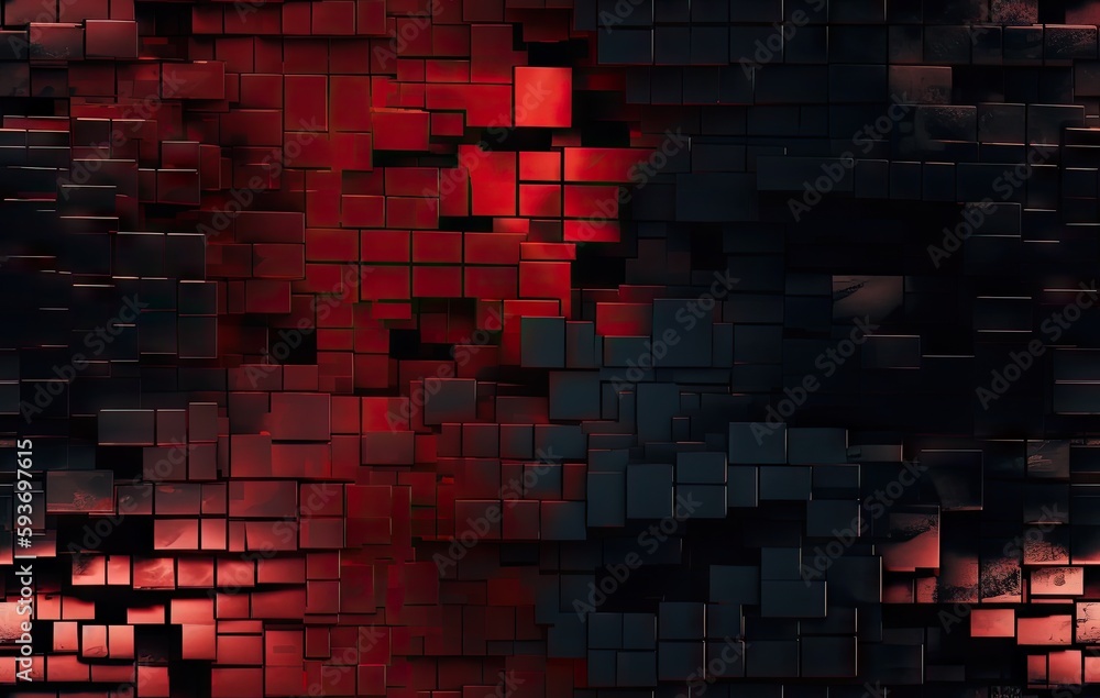 Poster abstract futuristic cubes shape seamless background, illustration created with generative ai technol