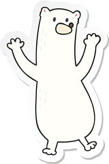 sticker of a quirky hand drawn cartoon polar bear