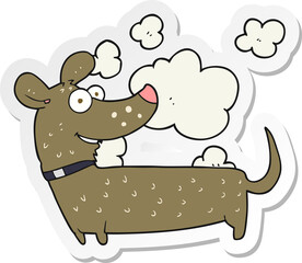sticker of a cartoon happy dog