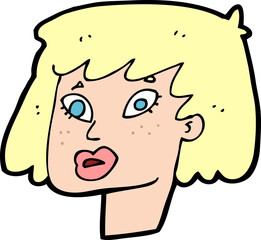 cartoon pretty female face