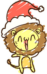 Christmas Lion Chalk Drawing