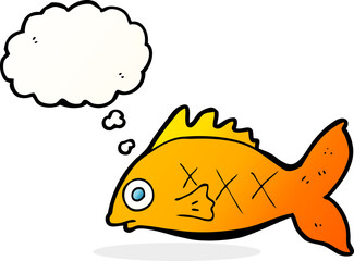 cartoon fish with thought bubble