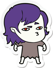 sticker of a cartoon vampire girl