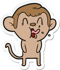 Fototapeta premium sticker of a crazy cartoon monkey