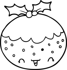 cute cartoon christmas pudding